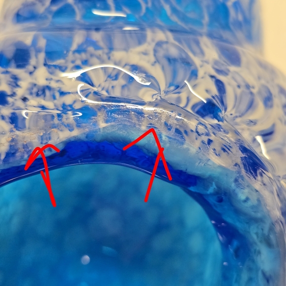 Murano Style Teal Blue CONCH SHELL Hand-blown Art Glass Trinket Candy Dish - Picture 12 of 13